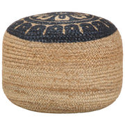 Poef 45x30 cm jute blauw