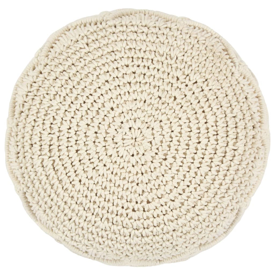 Poef Macramé Handgemaakt 45X30 Cm Katoen Patroon 3