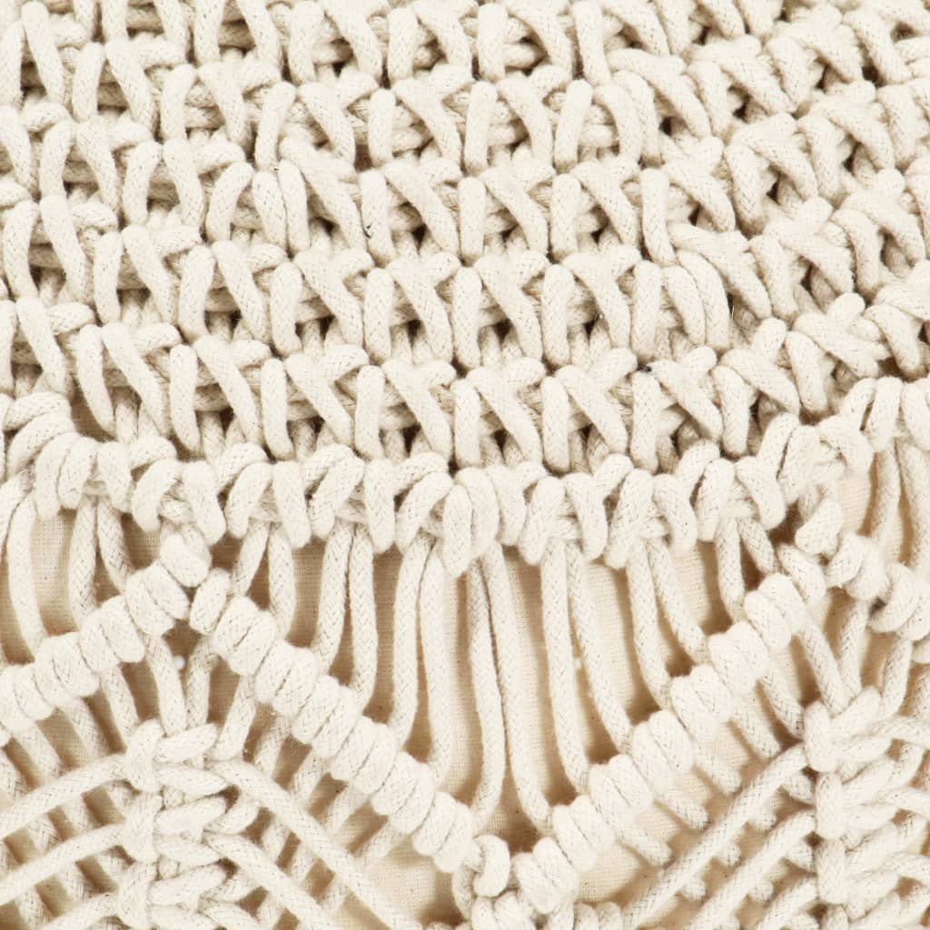 Poef Macramé Handgemaakt 45X30 Cm Katoen Patroon 3