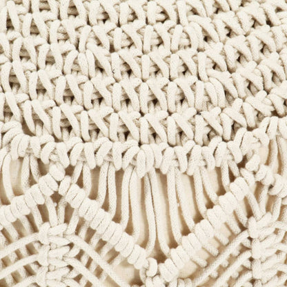 Poef Macramé Handgemaakt 45X30 Cm Katoen Patroon 3