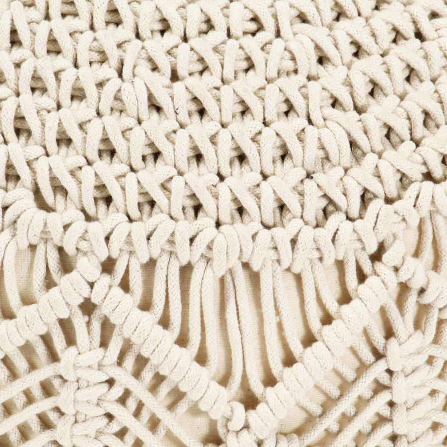 Poef Macramé Handgemaakt 45X30 Cm Katoen Patroon 3