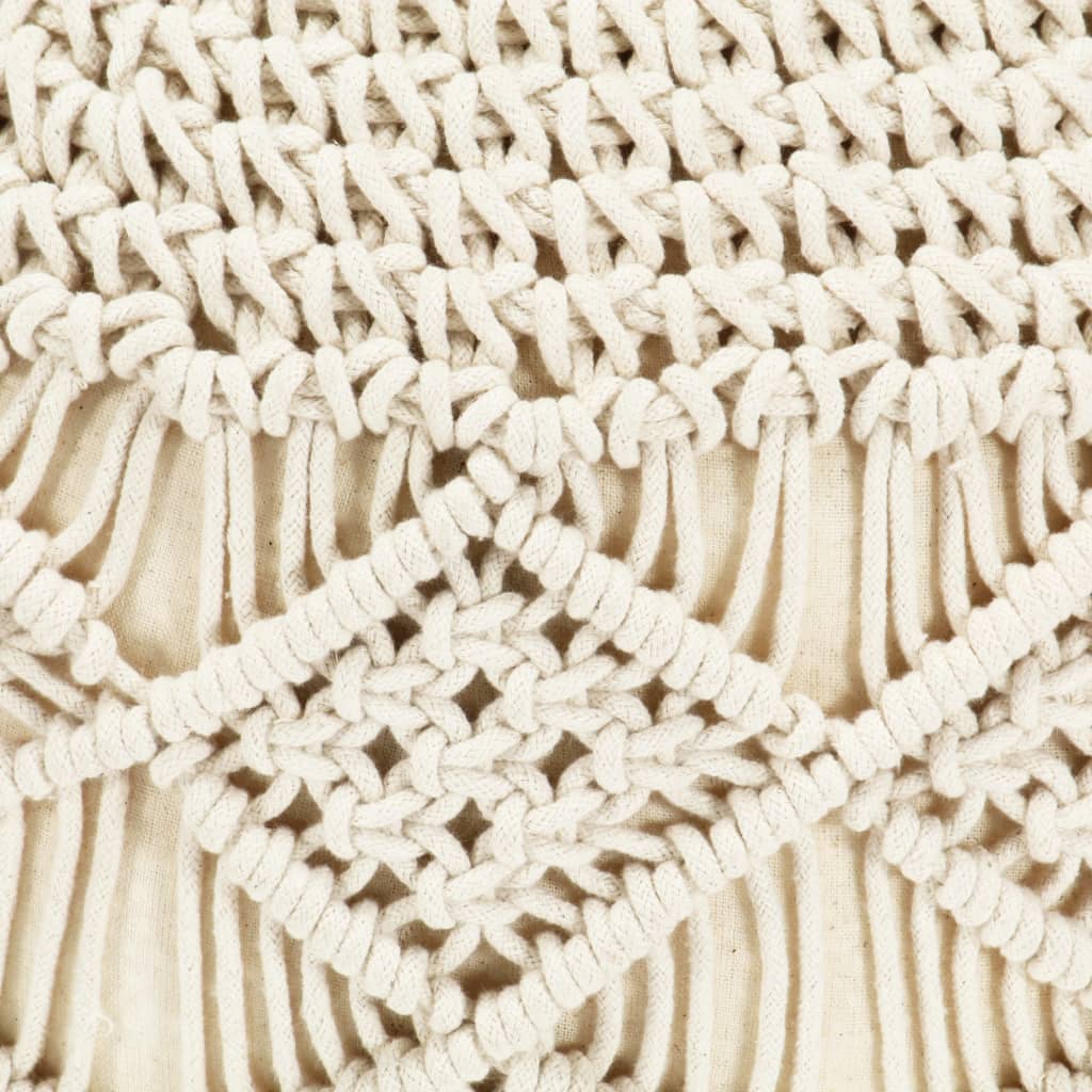 Poef Macramé Handgemaakt 45X30 Cm Katoen Patroon 4