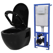 Hangend toilet zwart met verborgen stortbak keramiek