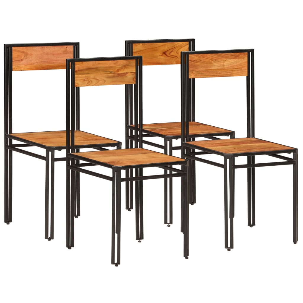 Eetkamerstoelen Massief Acaciahout Met Sheesham Afwerking 4 St