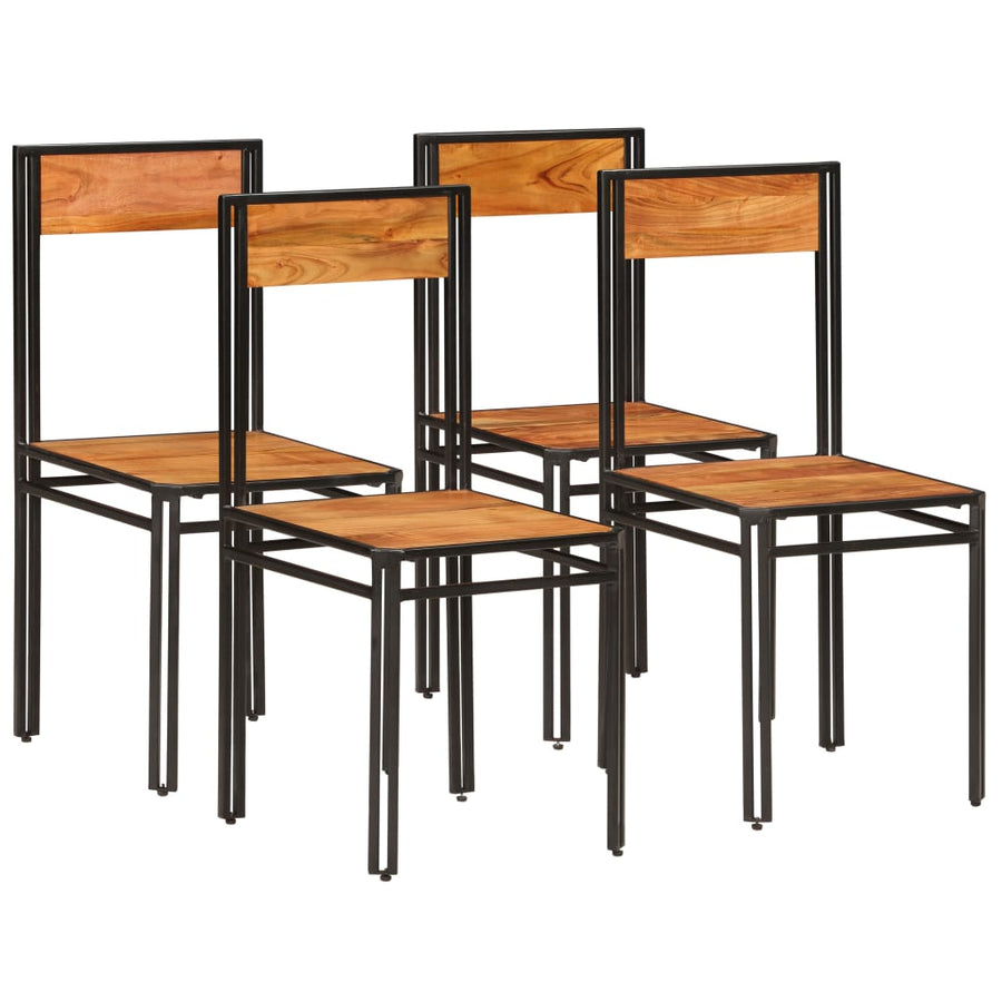 Eetkamerstoelen Massief Acaciahout Met Sheesham Afwerking 4 St