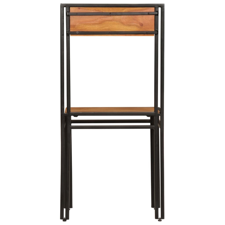 Eetkamerstoelen Massief Acaciahout Met Sheesham Afwerking 4 St