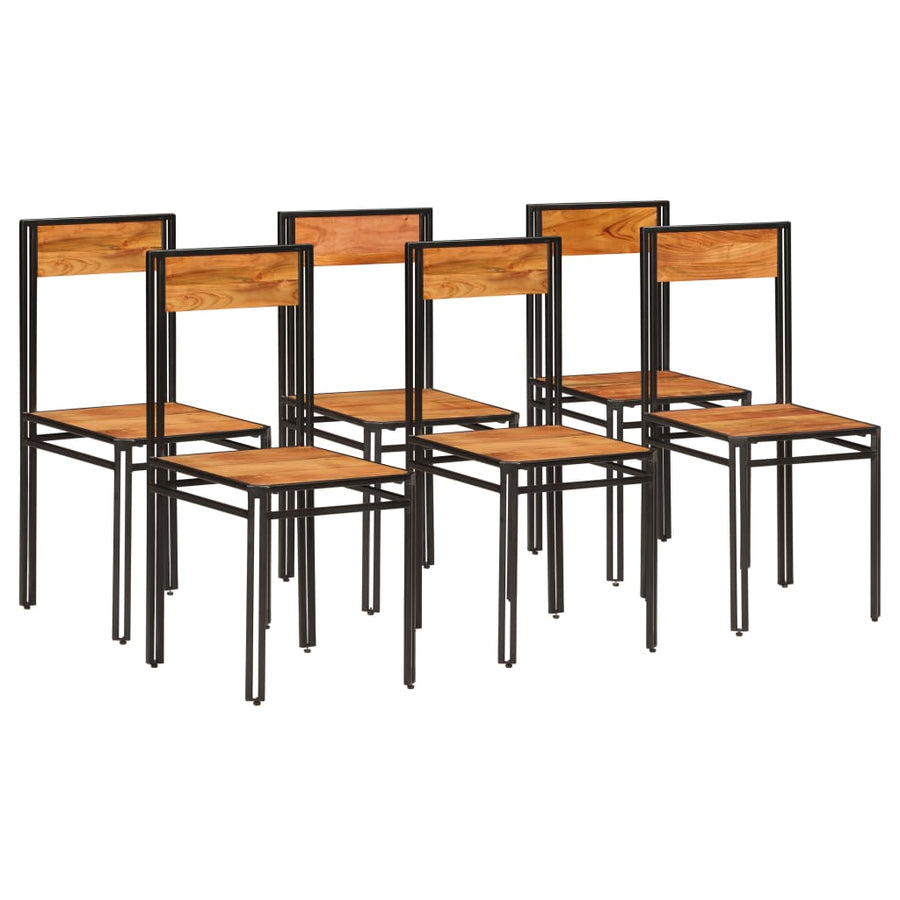 Eetkamerstoelen Massief Acaciahout Met Sheesham Afwerking 6 St