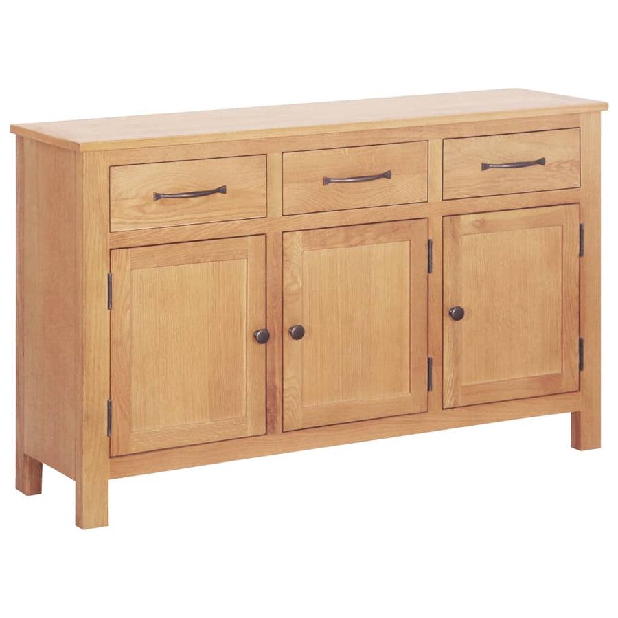 Dressoir 112X33,5X70 Cm Massief Eikenhout