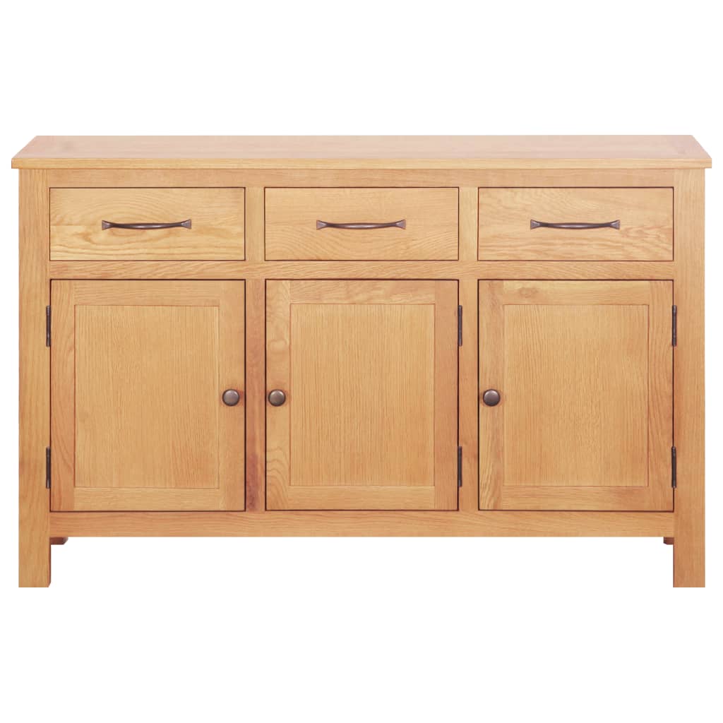 Dressoir 112X33,5X70 Cm Massief Eikenhout