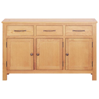 Dressoir 112X33,5X70 Cm Massief Eikenhout
