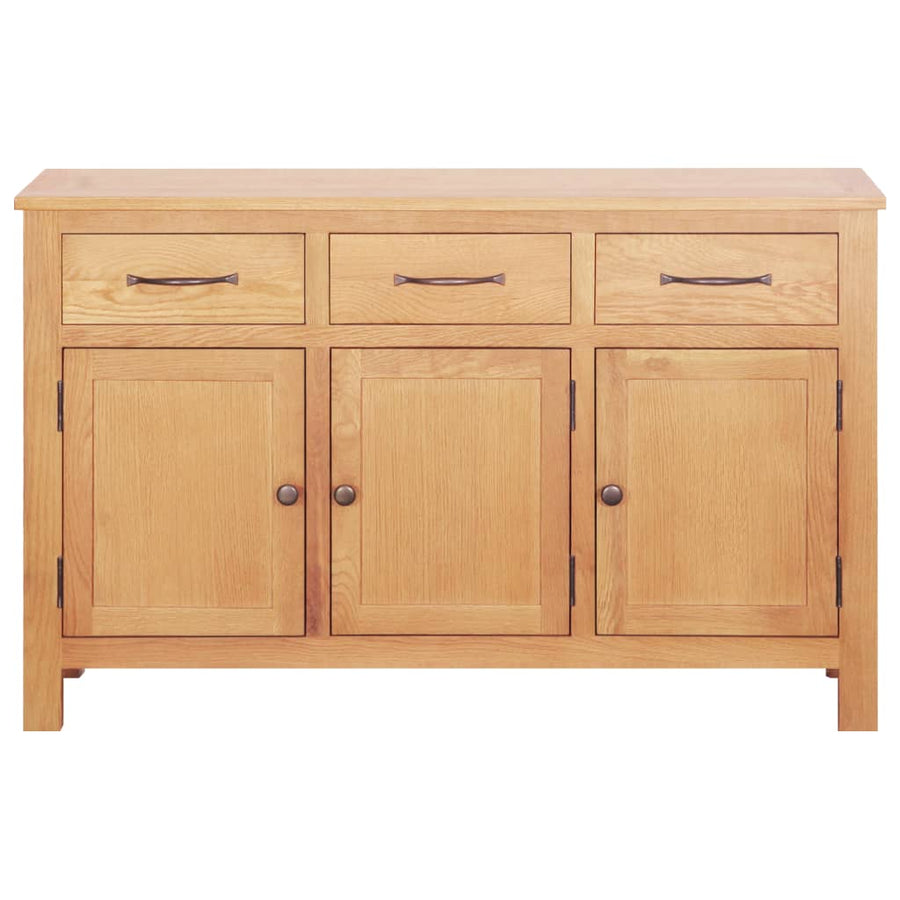 Dressoir 112X33,5X70 Cm Massief Eikenhout