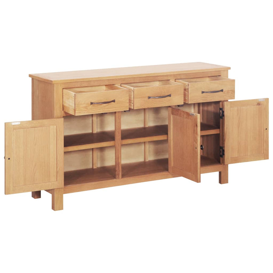 Dressoir 112X33,5X70 Cm Massief Eikenhout