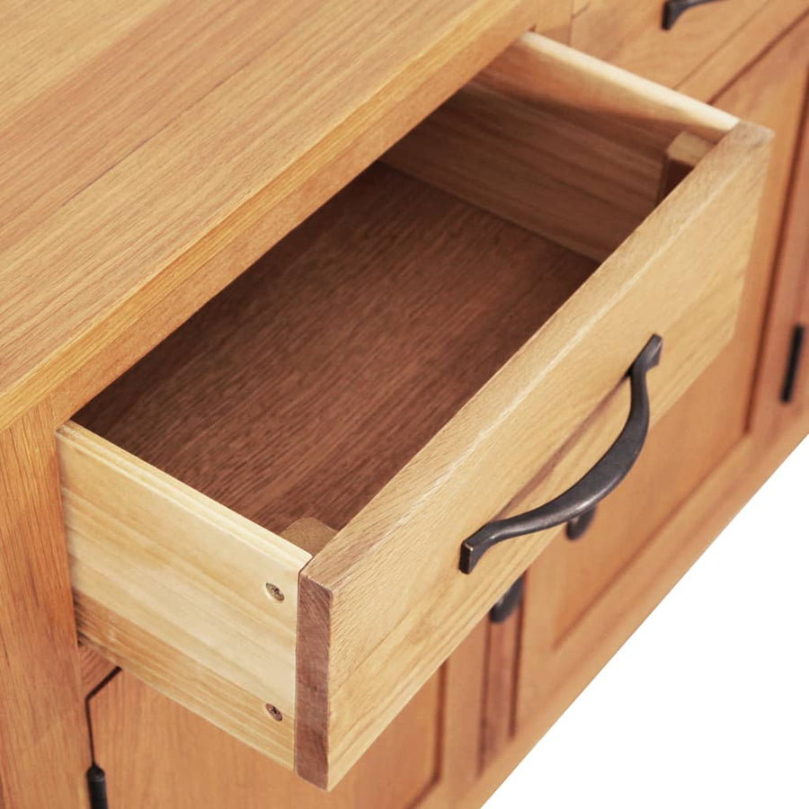 Dressoir 112X33,5X70 Cm Massief Eikenhout