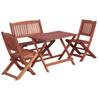 4-piece children's garden furniture set, solid eucalyptus wood