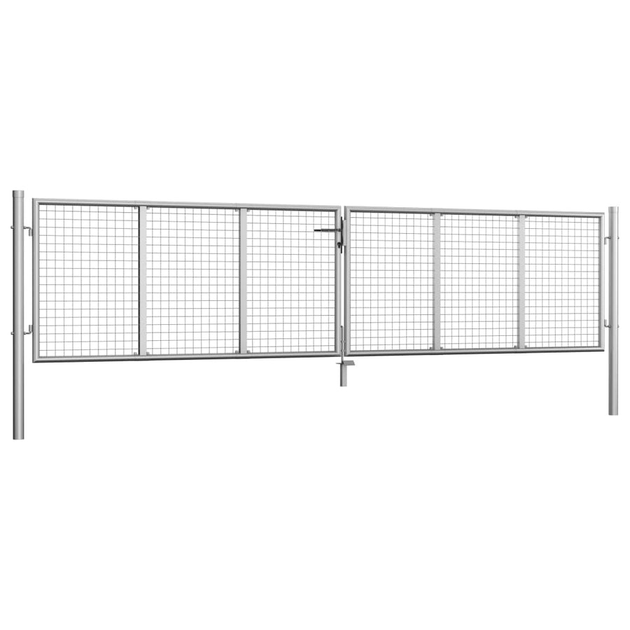 Poort 415x125 cm gegalvaniseerd staal zilverkleurig 415 x 125 cm Zilver
