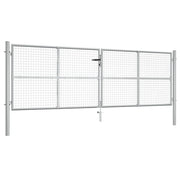 Tuinpoort gegalvaniseerd staal 400x125 cm zilver