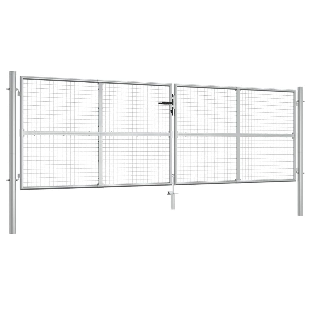 Poort 415x175 cm gegalvaniseerd staal zilverkleurig 415 x 175 cm Zilver