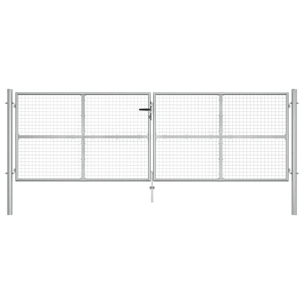 Poort 415x175 cm gegalvaniseerd staal zilverkleurig 415 x 175 cm Zilver