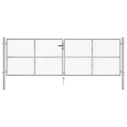Poort 415x175 cm gegalvaniseerd staal zilverkleurig 415 x 175 cm Zilver