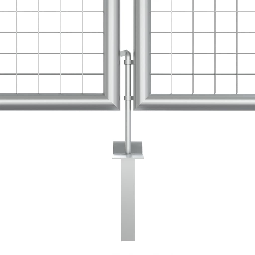 Poort 415x175 cm gegalvaniseerd staal zilverkleurig 415 x 175 cm Zilver