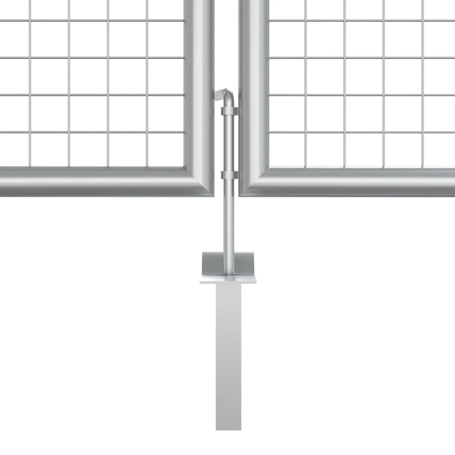 Poort 415x175 cm gegalvaniseerd staal zilverkleurig 415 x 175 cm Zilver