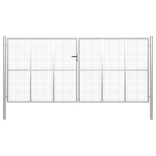 Poort 415x225 cm gegalvaniseerd staal zilverkleurig 415 x 225 cm Zilver