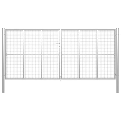 Poort 415x225 cm gegalvaniseerd staal zilverkleurig 415 x 225 cm Zilver