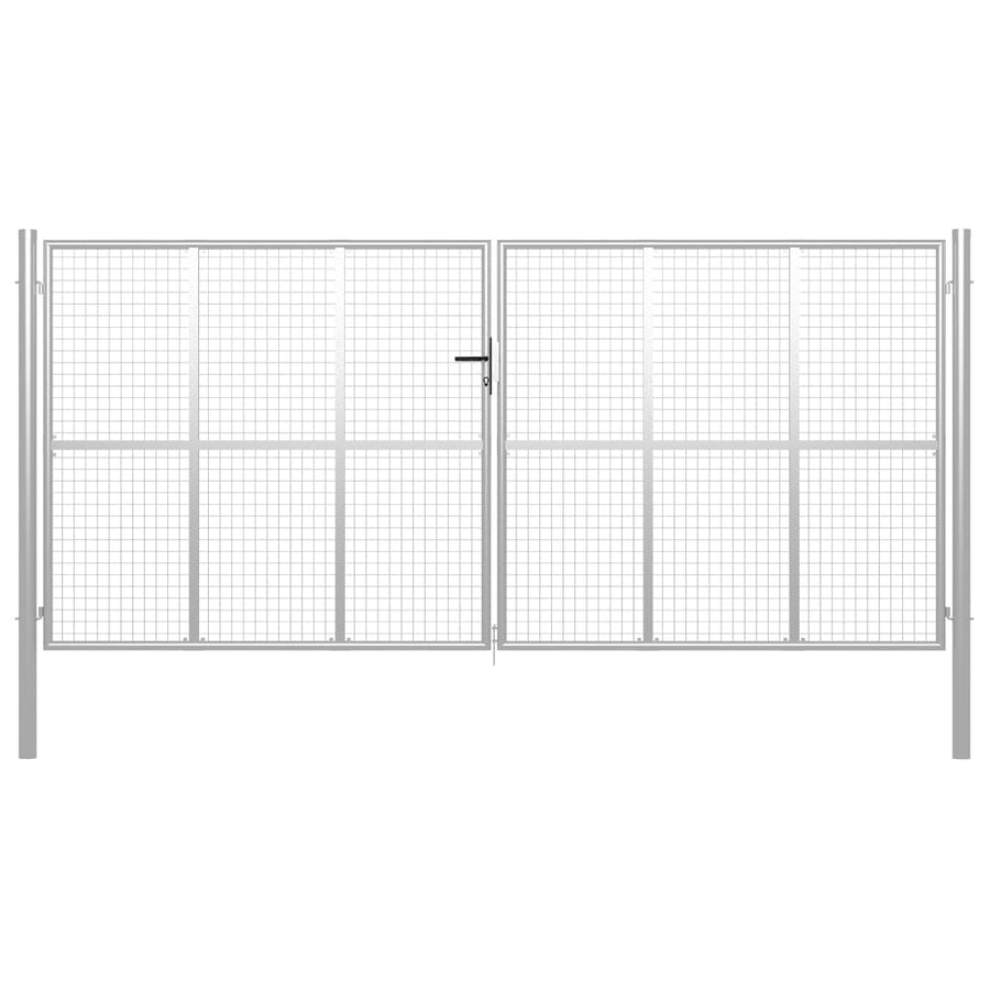 Poort 415x225 cm gegalvaniseerd staal zilverkleurig 415 x 225 cm Zilver