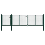 Tuinpoort staal 400x75 cm groen