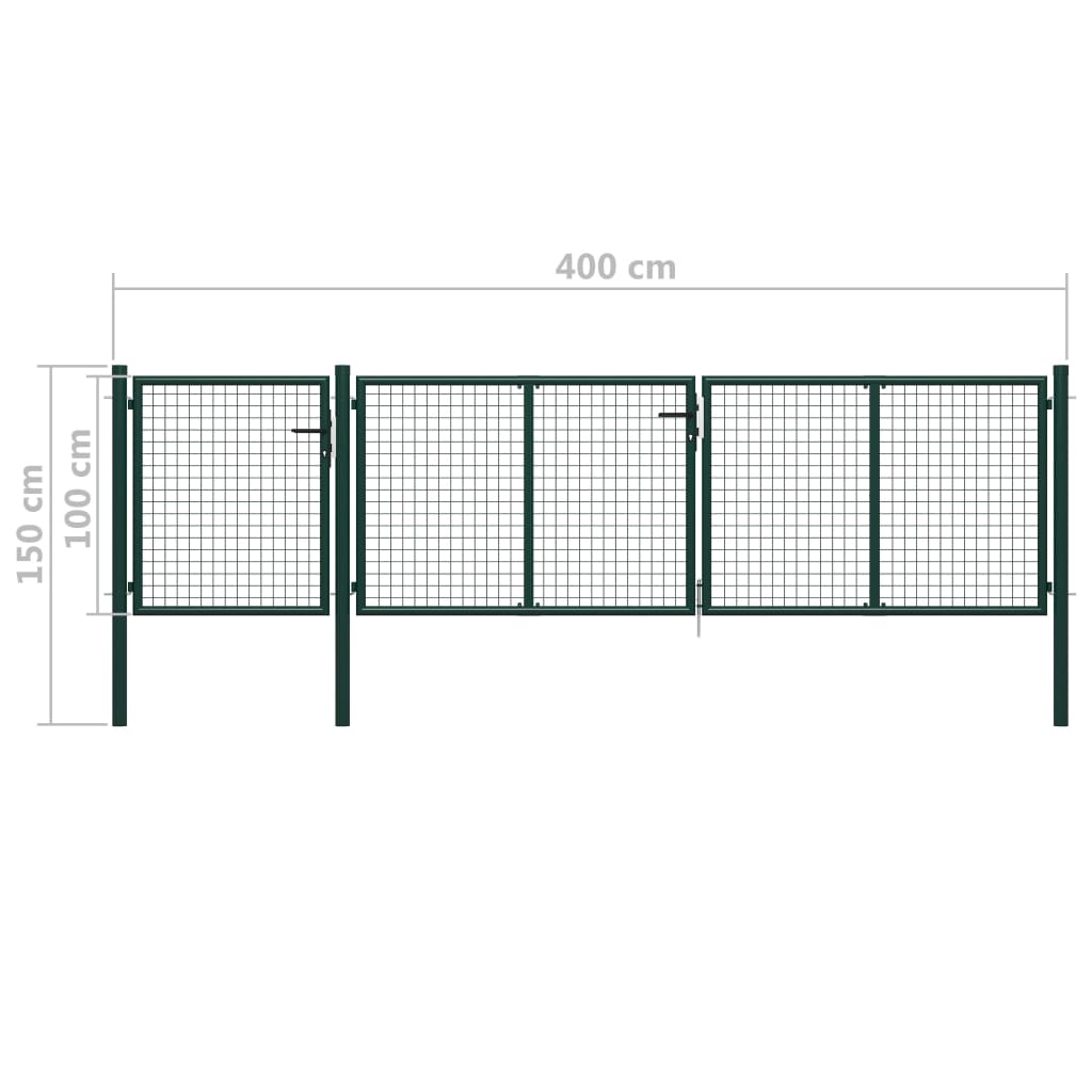 Poort 400x100 cm staal groen 400 x 100 cm Groen