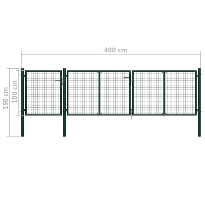Poort 400x100 cm staal groen 400 x 100 cm Groen