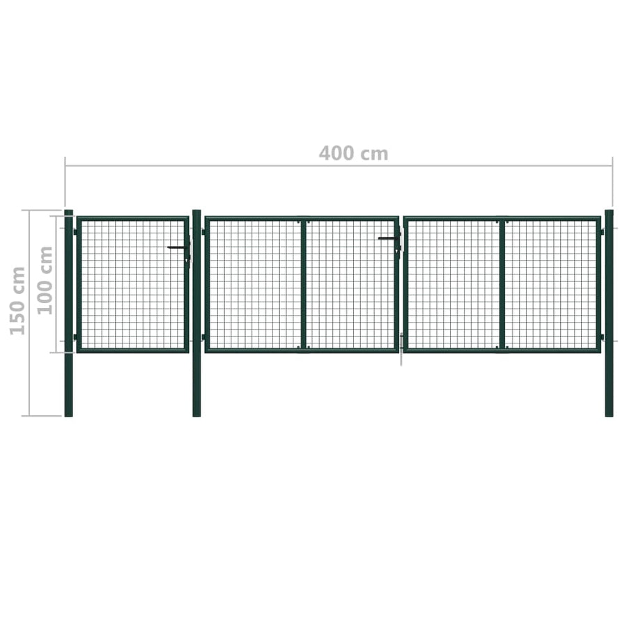 Poort 400x100 cm staal groen 400 x 100 cm Groen
