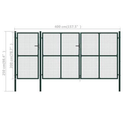 Tuinpoort Staal 400 x 200 cm Groen