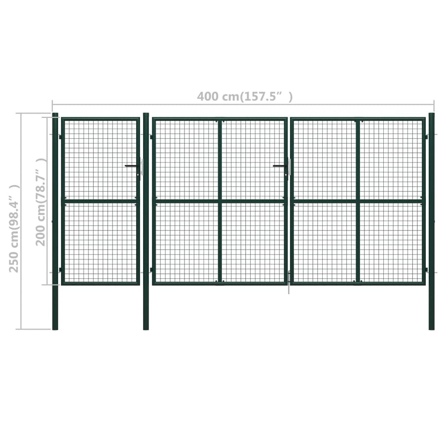 Tuinpoort Staal 400 x 200 cm Groen