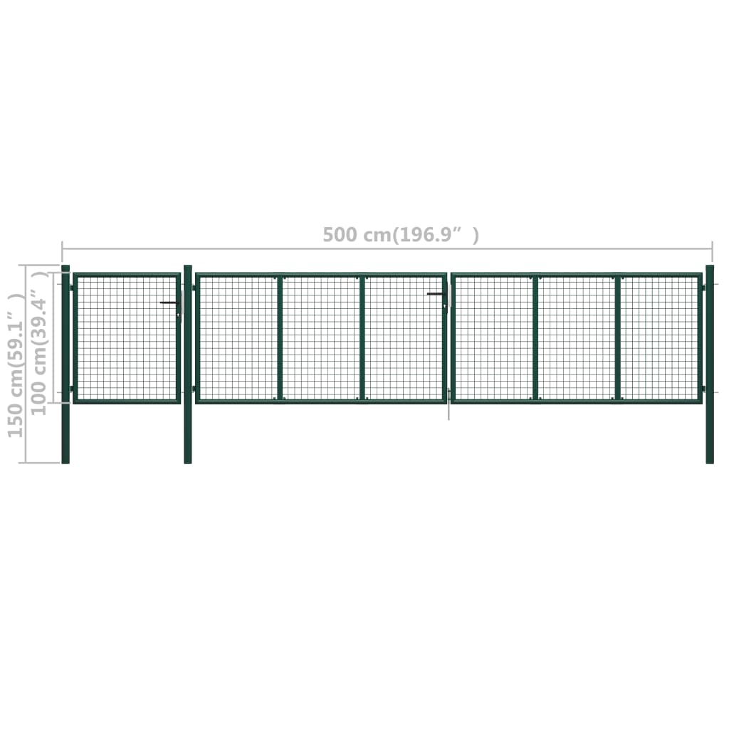 Poort 500x100 cm staal groen 500 x 100 cm Groen