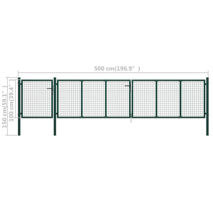 Poort 500x100 cm staal groen 500 x 100 cm Groen