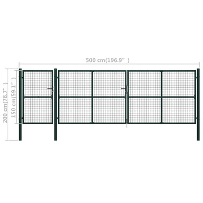 Tuinpoort Staal 500 x 150 cm Groen