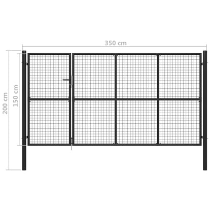 Poort Staal 350 x 150 cm Antraciet