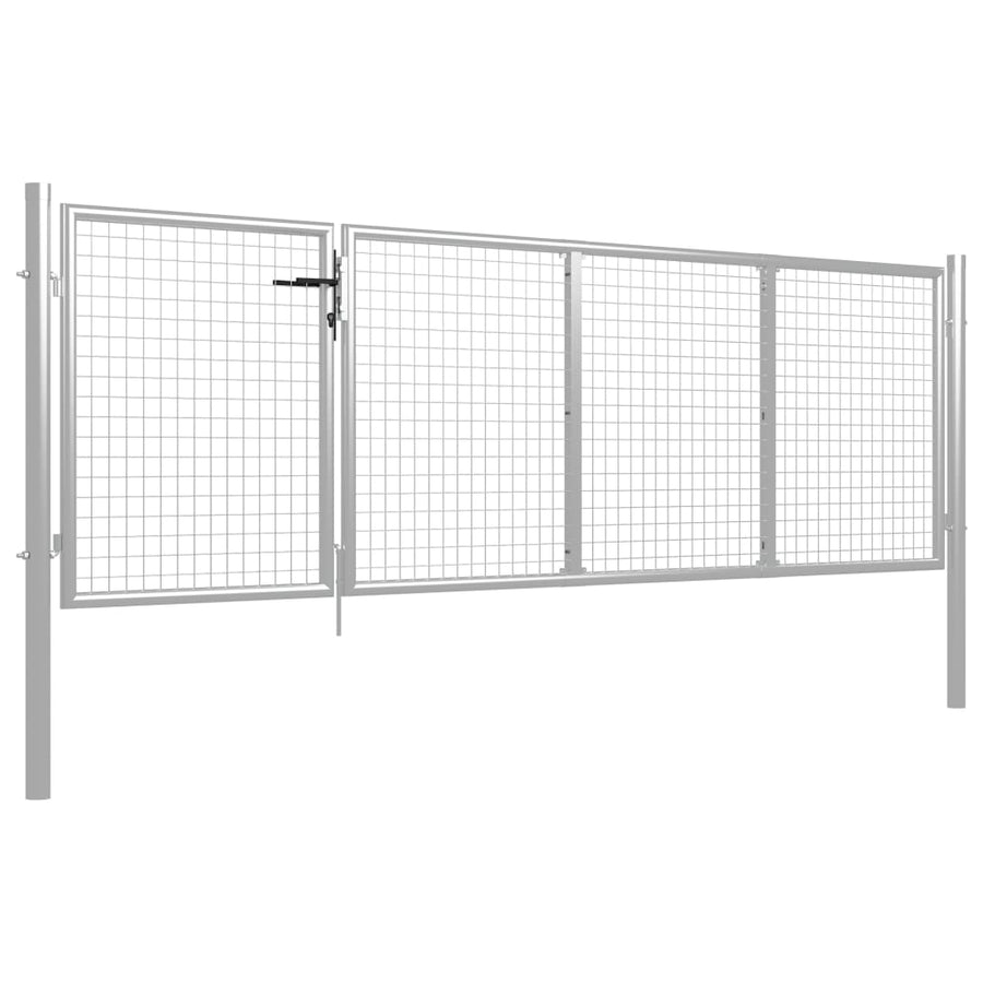 Poort 350x75 cm staal zilverkleurig 350 x 75 cm Zilver