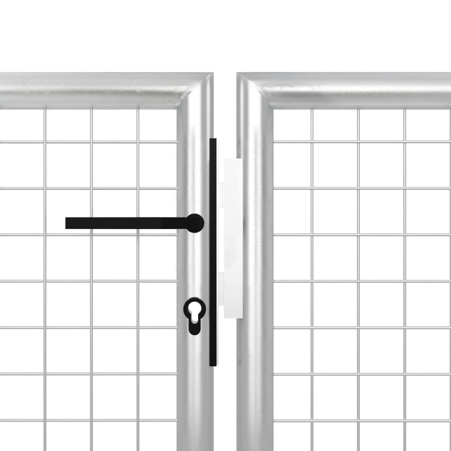 Poort 350x75 cm staal zilverkleurig 350 x 75 cm Zilver