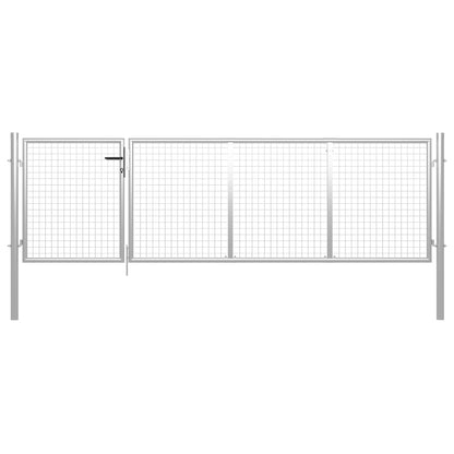 Poort Staal Kleurig 350 x 100 cm Zilver