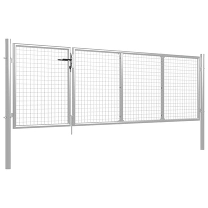 Poort Staal Kleurig 350 x 100 cm Zilver