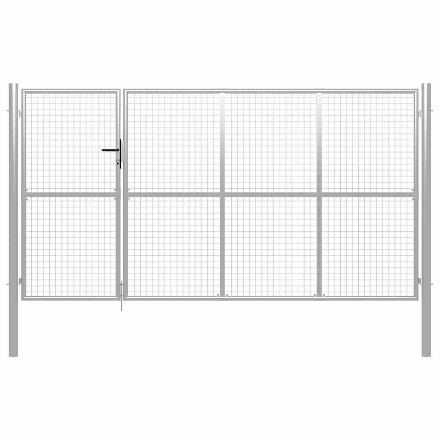 Poort 350X175 Cm Staal Zilverkleurig
