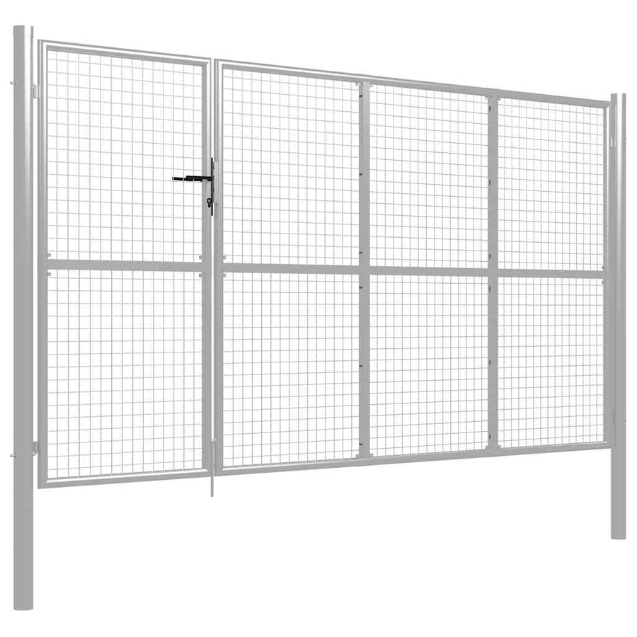 Poort 350X175 Cm Staal Zilverkleurig