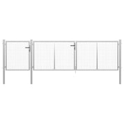 Tuinpoort staal 400x75 cm zilver
