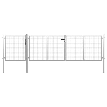 Poort 400x75 cm staal zilverkleurig 400 x 75 cm Zilver