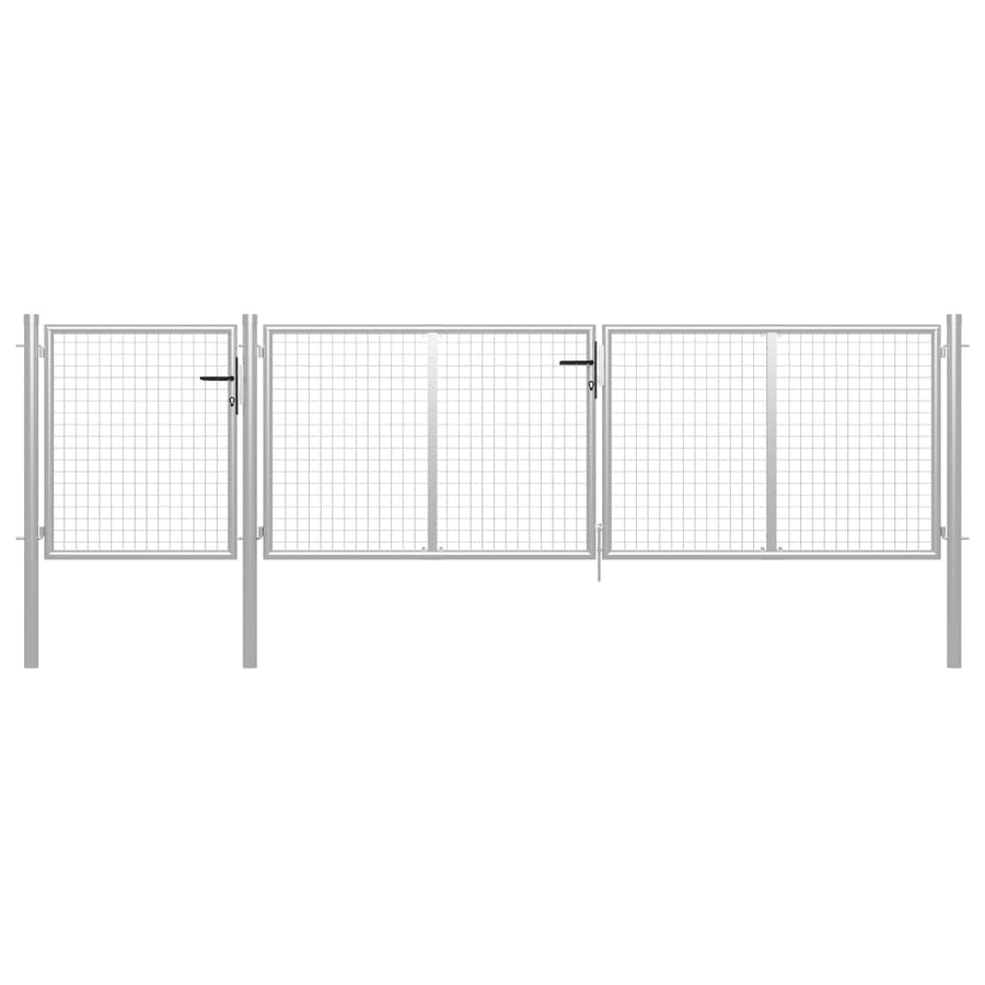 Poort 400x75 cm staal zilverkleurig 400 x 75 cm Zilver