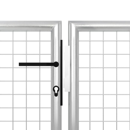 Poort 400x75 cm staal zilverkleurig 400 x 75 cm Zilver