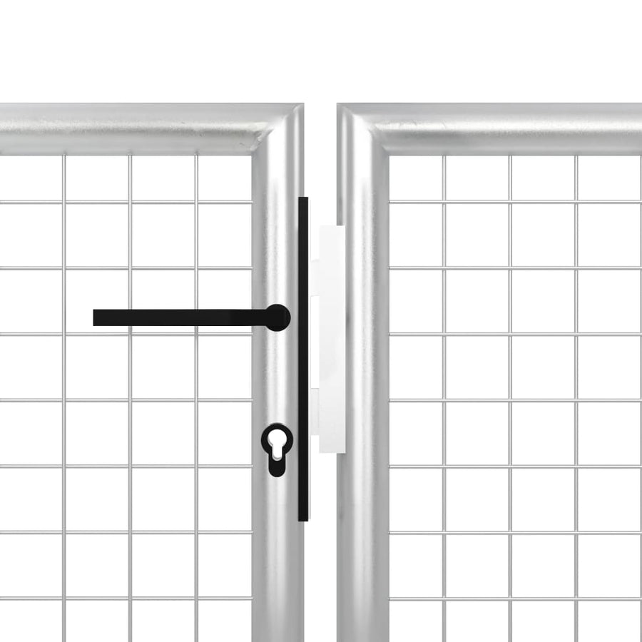 Poort 400x75 cm staal zilverkleurig 400 x 75 cm Zilver