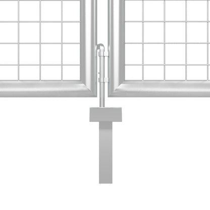 Poort 400x75 cm staal zilverkleurig 400 x 75 cm Zilver